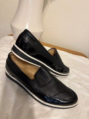 Black with white Trim Naturalizer Loafers